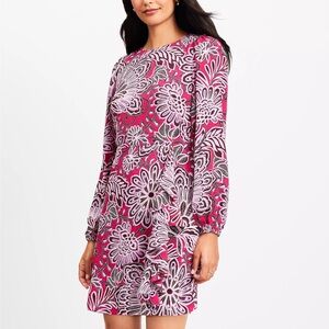 NWT Loft Floral Ruffle Flare Dress Romantic Size 8